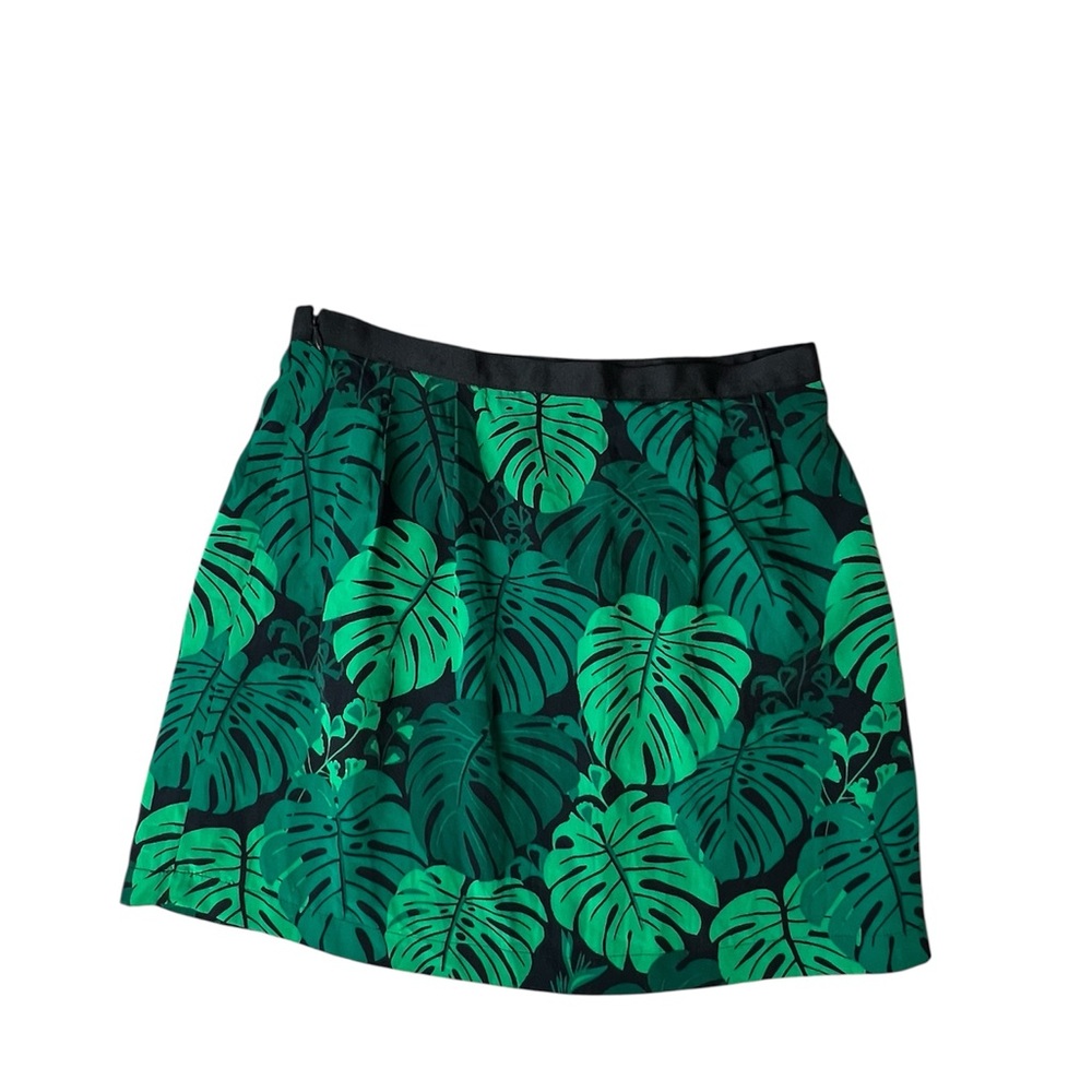 Banana Republic Black and Green Leaf Skirt Size 4